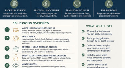 Meditation in 20 Minutes: 10 Lessons, 80 Practical Techniques - FREE Mini Course