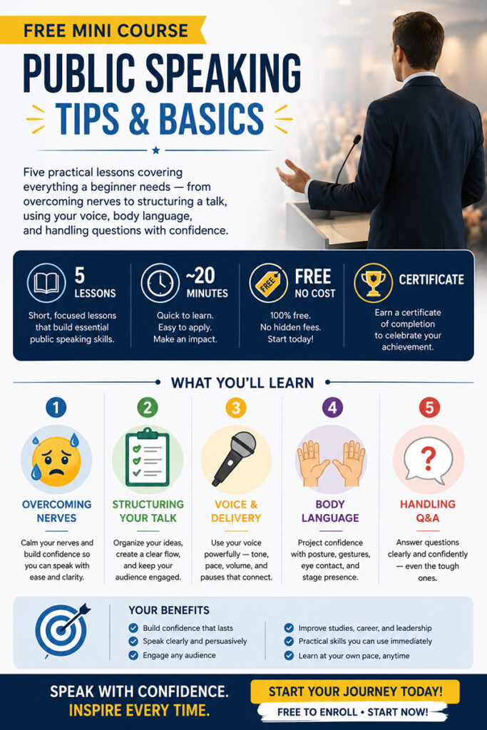 Public Speaking: Tips & Basics - Free Mini Course