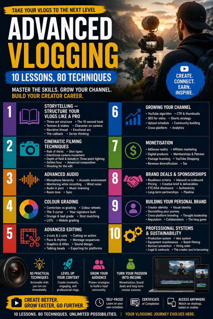 Advanced Vlogging — 10 Lessons, 80 Techniques